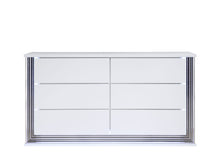 Load image into Gallery viewer, 61" Wood Lighted Six Drawer Double Dresser - White