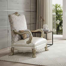 Load image into Gallery viewer, Faux Leather Damask Arm Chair - Pearl And Gold