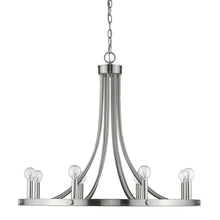 Load image into Gallery viewer, Candle Style Eight Light Metal Dimmable Chandelier - Silver