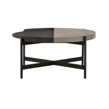 Load image into Gallery viewer, Concrete And Metal Round Coffee Table - Gray And Black