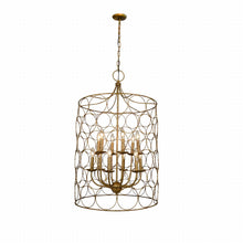 Load image into Gallery viewer, Candle Style Twelve Light Metal Chandelier With Shades - Gold