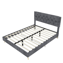 Load image into Gallery viewer, Upholstered Bed With Tufted Headboard