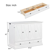 Load image into Gallery viewer, Solid Pine Murphy Bed Chest Cube Cabinet Bed With Charging Station And Large Storage Drawer For Home Office Or Small Room