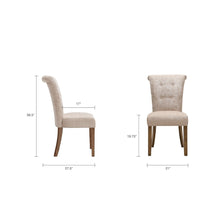 Load image into Gallery viewer, Roll Back Button Tufted Armless Dining Chairs (Set of 2) - Cream