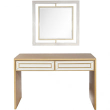 Load image into Gallery viewer, Mirror And Console Table - Antiqued Gold Finish