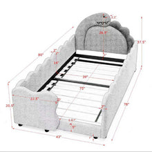 Load image into Gallery viewer, Cute Dinosaur Shaped Bed With Safety Guardrail, Toddler Frame