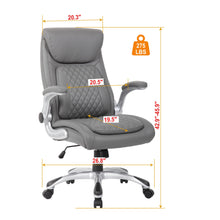 Load image into Gallery viewer, High Back Ergonomic Executive Office Chair, Adjustable Height And Lumbar Support For Home & Office - Antique Gray