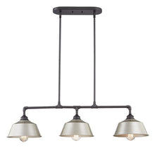 Load image into Gallery viewer, Kitchen Island Three Light Metal Dimmable Chandelier With Shades - Gray