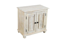 Load image into Gallery viewer, 28" Distressed Solid Wood Nightstand With Storage - White
