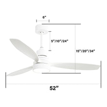 Load image into Gallery viewer, Ceiling Fan With Reversible DC Motor, LED Light, Solid Blades, Remote Control
