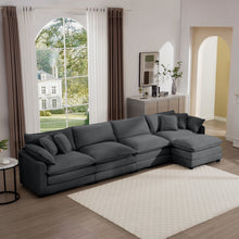 Load image into Gallery viewer, Modern Oversized Modular Cushion Sofa With Ottoman, Low Back, Deep Seating Sofa Set
