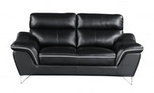 Load image into Gallery viewer, Love Seat Faux Leather - Black / Silver