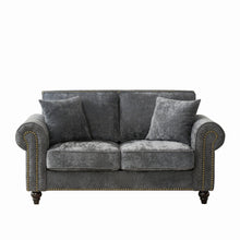 Load image into Gallery viewer, 2 Seater Sofa With Rolled Arms, Tufted Upholstered Couch
