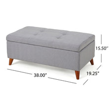 Load image into Gallery viewer, Kinetics - Upholstered Storage Ottoman With Lift-Top And Button Tufted Seat - Light Gray