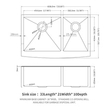 Load image into Gallery viewer, Double Bowl Farmhouse Sink, Stainless Steel Apron Front