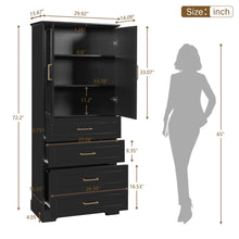 Load image into Gallery viewer, Freestanding Bathroom Cabinet With 3 Drawers, Adjustable Shelf, Soft Close Doors