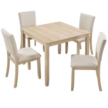 Load image into Gallery viewer, Modern 4 Person Dining Table Set With 4 Chairs