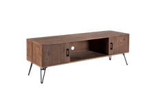 Load image into Gallery viewer, Industrial Style Reclaimed Wood Media TV Stand With Storage Cabinet For Living Media Room - Natural