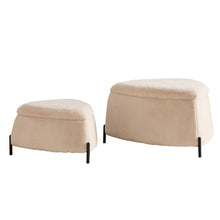 Load image into Gallery viewer, Upholstered Storage Ottoman Set With Reversible Lid