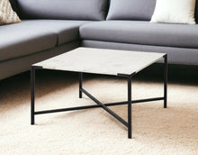 Load image into Gallery viewer, Solid And Manufactured Wood And Metal Square Coffee Table - White And Black