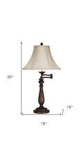 Load image into Gallery viewer, Metal Table Lamp With Pearl Bell Shade - Rust