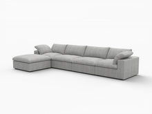 Load image into Gallery viewer, 2 Piece Living Room Set Blend Modular Sofa & Ottoman Storage - Light Gray