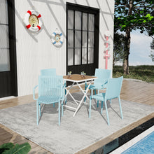 Load image into Gallery viewer, 4 Modern Stackable Plastic Armchair Matched With Folding Square Table