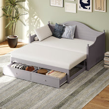 Load image into Gallery viewer, Daybed With Extendable Trundle And Storage Drawers