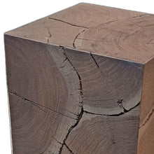 Load image into Gallery viewer, 20" Distressed Solid Wood Square End Table - Dark Brown