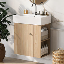 Load image into Gallery viewer, Modern Floating Bathroom Vanity With Ceramic Basin Perfect For Small Bathrooms