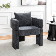 Load image into Gallery viewer, Modern 3 Leg Chenille Accent Chair With Ergonomic Arms & Removable Pillow