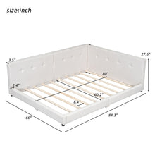Load image into Gallery viewer, Modern Upholstered Platform Bed With USB Ports And LED Belt