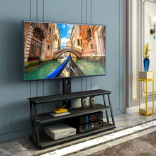 Load image into Gallery viewer, Multi-Function Angle And Height Adjustable Tempered Glass TV Stand - Black