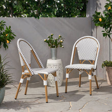 Load image into Gallery viewer, Outdoor Rattan And Aluminum French Bistro Chairs Set