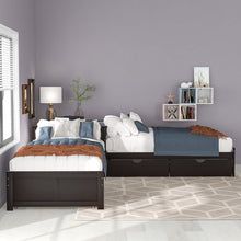 Load image into Gallery viewer, L Shaped Platform Bed With Trundle And Drawers Linked With Built In Desk