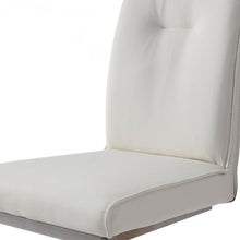 Load image into Gallery viewer, Upholstered Faux Leather Dining Side Chairs (Set of 2) - White & Silver