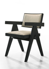 Load image into Gallery viewer, Jasper - Dining Arm Chairs With Upholstered Seat (Set of 2) - Ebony Black / Beige
