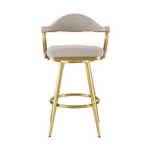 Load image into Gallery viewer, 26" Contemporary Fabric And Stainless Steel Counter Height Swivel Bar Chair - Gray