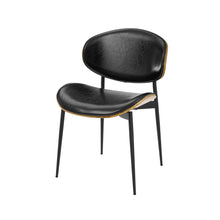 Load image into Gallery viewer, Upholstered Faux Leather Curved Back Dining Side Chairs (Set of 2) - Black