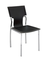 Load image into Gallery viewer, Metal Leather Partially Open Back Dining Side Chairs (Set of 4) - Black