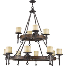 Load image into Gallery viewer, Twelve Light Resin Dimmable Chandelier With Shades - Bronze