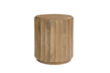 Load image into Gallery viewer, Two Piece Solid Wood Round Drum Coffee And End Table Set - Natural