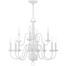 Load image into Gallery viewer, Twelve Light Dimmable Chandelier With Shades - White