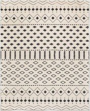 Load image into Gallery viewer, 3' X 5' Beige And Black Geometric Washable Area Rug