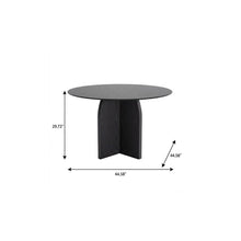 Load image into Gallery viewer, 45" Black Solid Wood Pedestal Base Round Top Dining Table