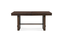 Load image into Gallery viewer, 84" Wood Self-Storing Leaf Trestle Base Extension Dining Table - Dark Brown