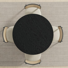 Load image into Gallery viewer, 42" Black Solid Wood Round Top Dining Table