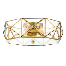 Load image into Gallery viewer, Unique Statement Four Light Metal Dimmable Flush Chandelier - Brass