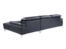 Load image into Gallery viewer, Italian Leather L Shaped Two Piece Sofa Chaise Sectional - Navy Blue