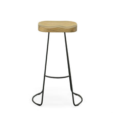 Load image into Gallery viewer, 31" Steel Backless Bar Height Bar Chairs (Set of 2) - Natural And Black